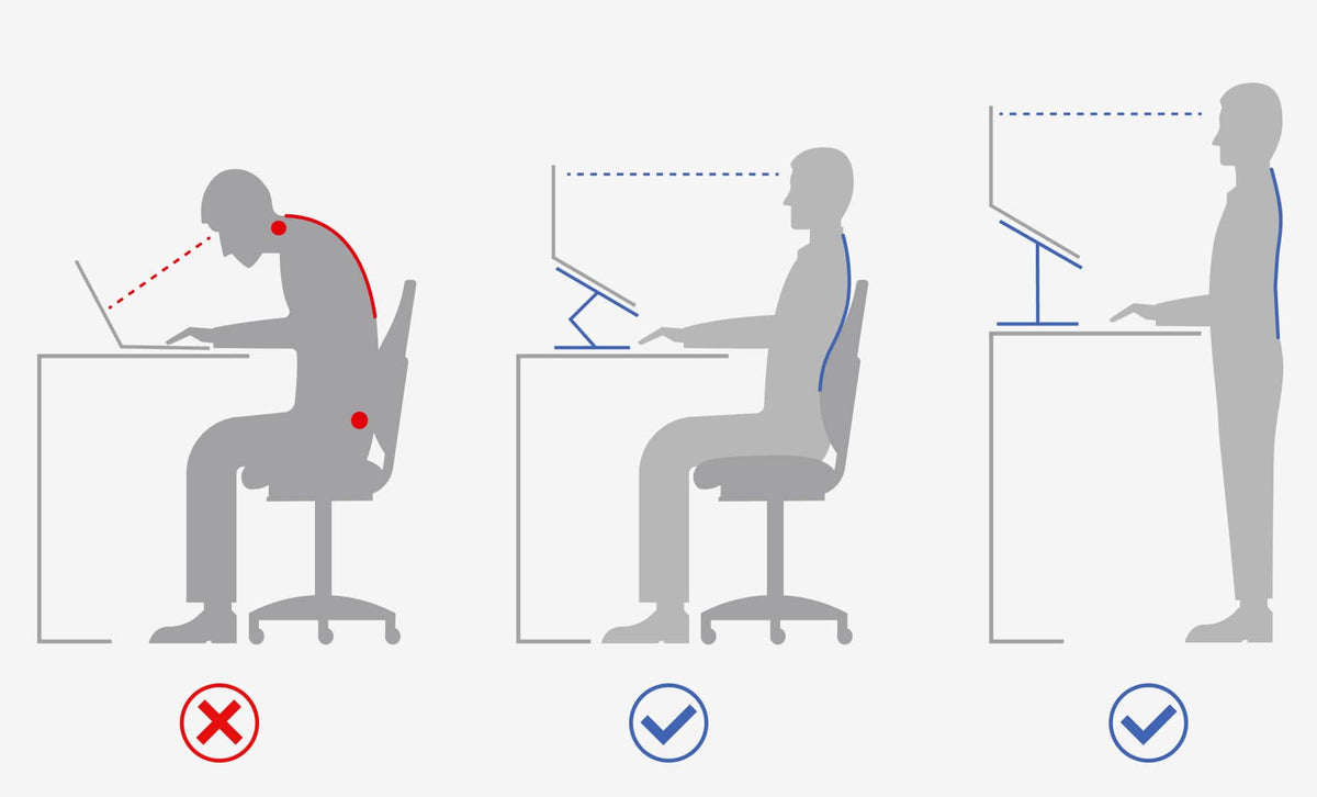Slouching posture comparison illustration